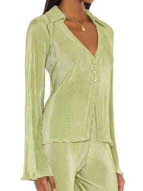 Song of Style Sage Green Mara Long Sleeve Shirt Size Small 8358